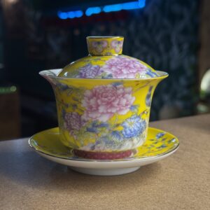 Гайвань Цветочная Желтая Фарфор, 150 мл.